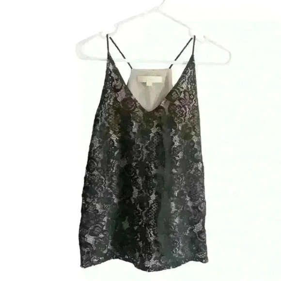 Loft Black & Taupe Lace Tank Top Size xs - Picture 1 of 4